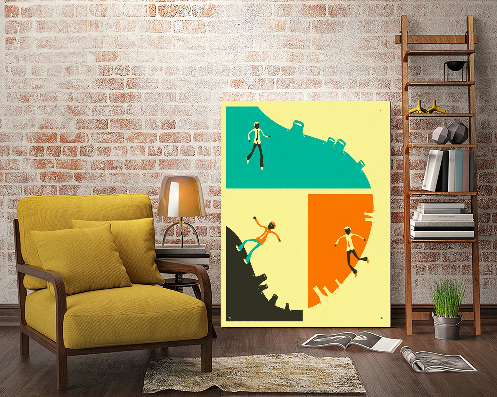 Walking Around by Jazzberry Blue on GIANT ART - orange vector illustration