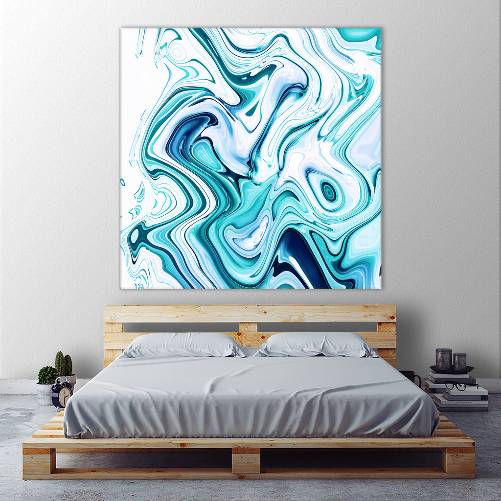 Liquid Marble - Aqua & Blues by Dominique Van Roey on GIANT ART - blue photo manipulation