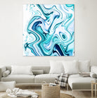 Liquid Marble - Aqua & Blues by Dominique Van Roey on GIANT ART - blue photo manipulation