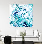 Liquid Marble - Aqua & Blues by Dominique Van Roey on GIANT ART - blue photo manipulation