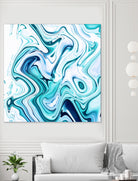 Liquid Marble - Aqua & Blues by Dominique Van Roey on GIANT ART - blue photo manipulation