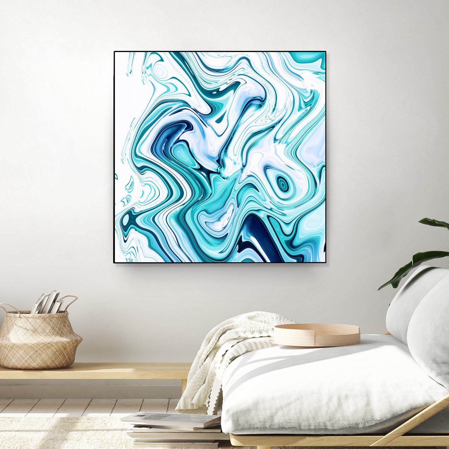 Liquid Marble - Aqua & Blues by Dominique Van Roey on GIANT ART - blue photo manipulation