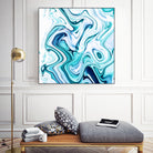 Liquid Marble - Aqua & Blues by Dominique Van Roey on GIANT ART - blue photo manipulation