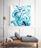 Liquid Marble - Aqua & Blues by Dominique Van Roey on GIANT ART - blue photo manipulation