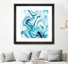 Liquid Marble - Aqua & Blues by Dominique Van Roey on GIANT ART - blue photo manipulation