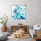 Liquid Marble - Aqua & Blues by Dominique Van Roey on GIANT ART - blue photo manipulation