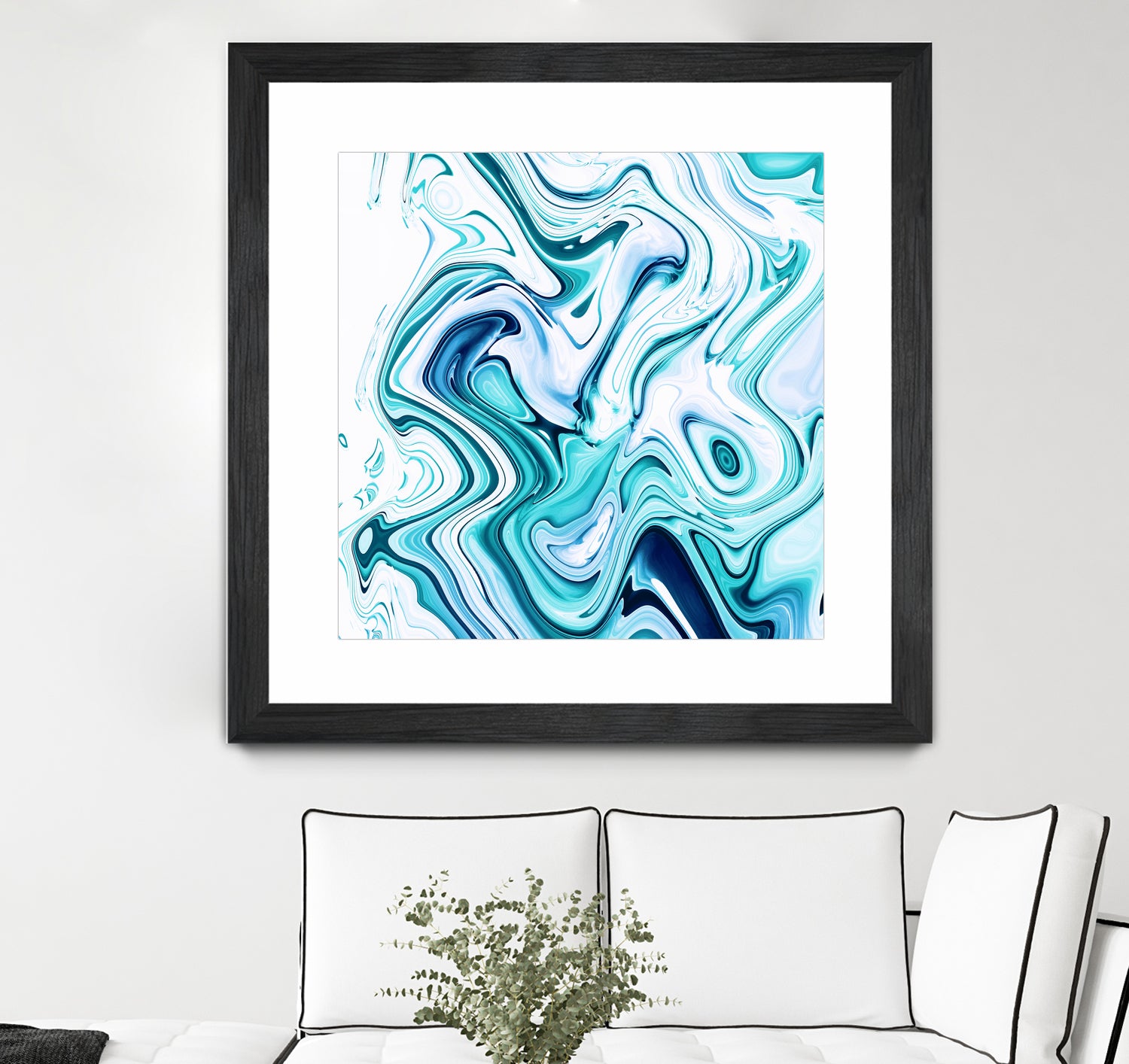 Liquid Marble - Aqua & Blues by Dominique Van Roey on GIANT ART - blue photo manipulation