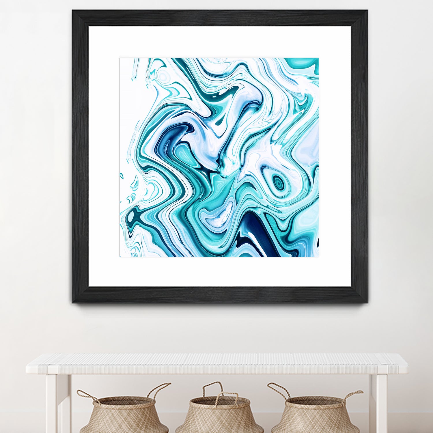 Liquid Marble - Aqua & Blues by Dominique Van Roey on GIANT ART - blue photo manipulation