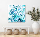 Liquid Marble - Aqua & Blues by Dominique Van Roey on GIANT ART - blue photo manipulation