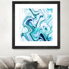 Liquid Marble - Aqua & Blues by Dominique Van Roey on GIANT ART - blue photo manipulation