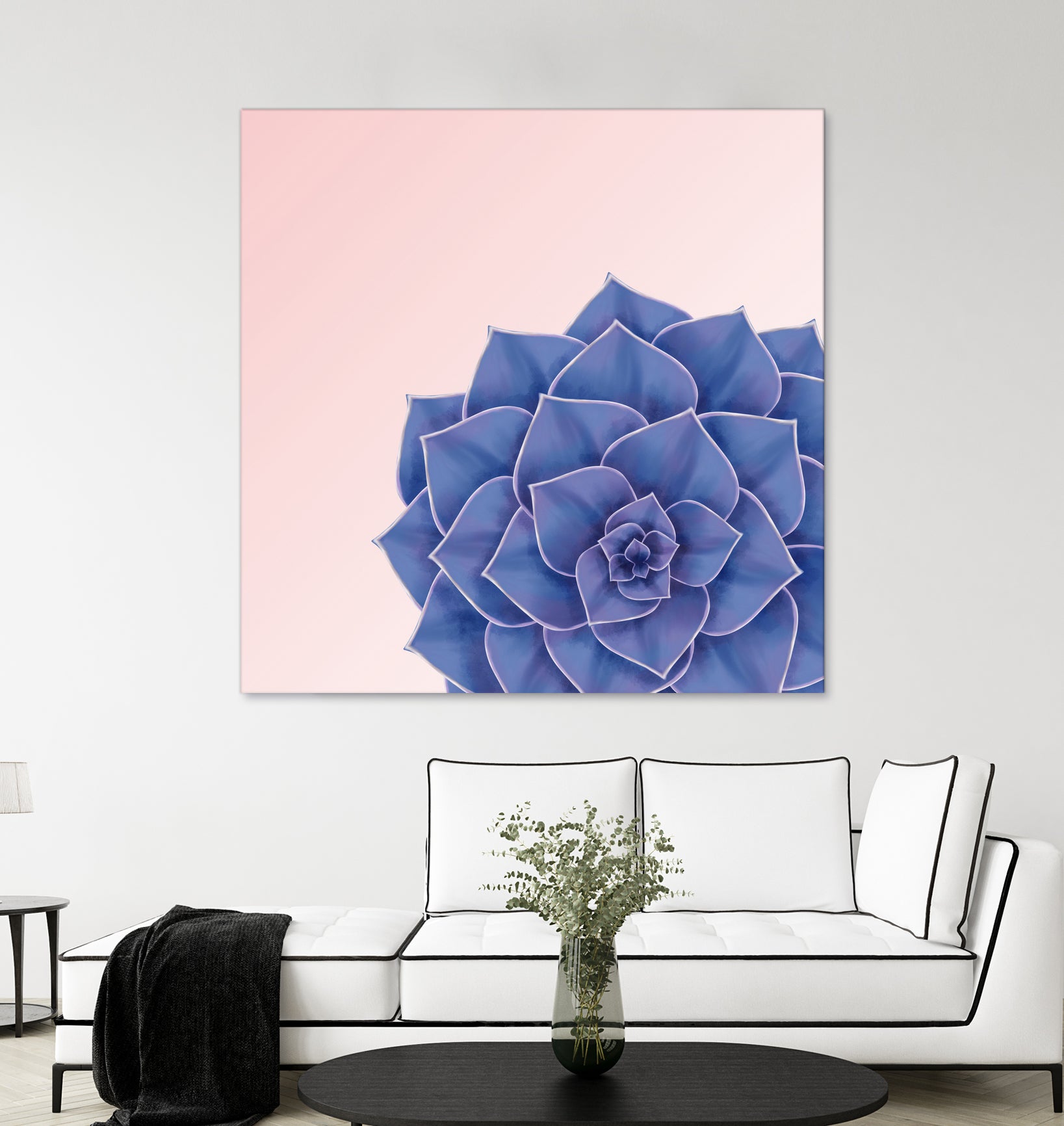 Big Echeveria Design by Brigitte Carre on GIANT ART - blue digital painting