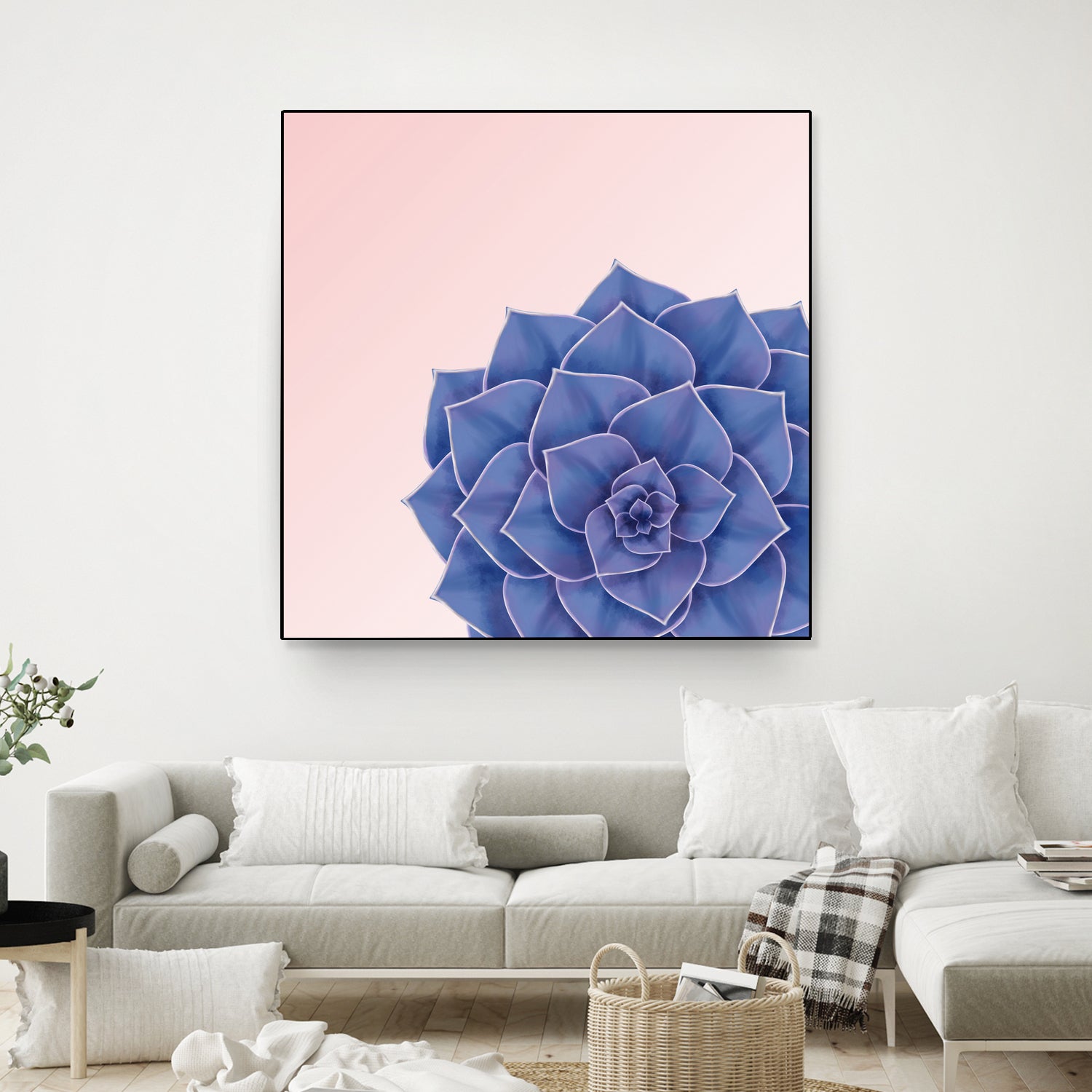 Big Echeveria Design by Brigitte Carre on GIANT ART - blue digital painting