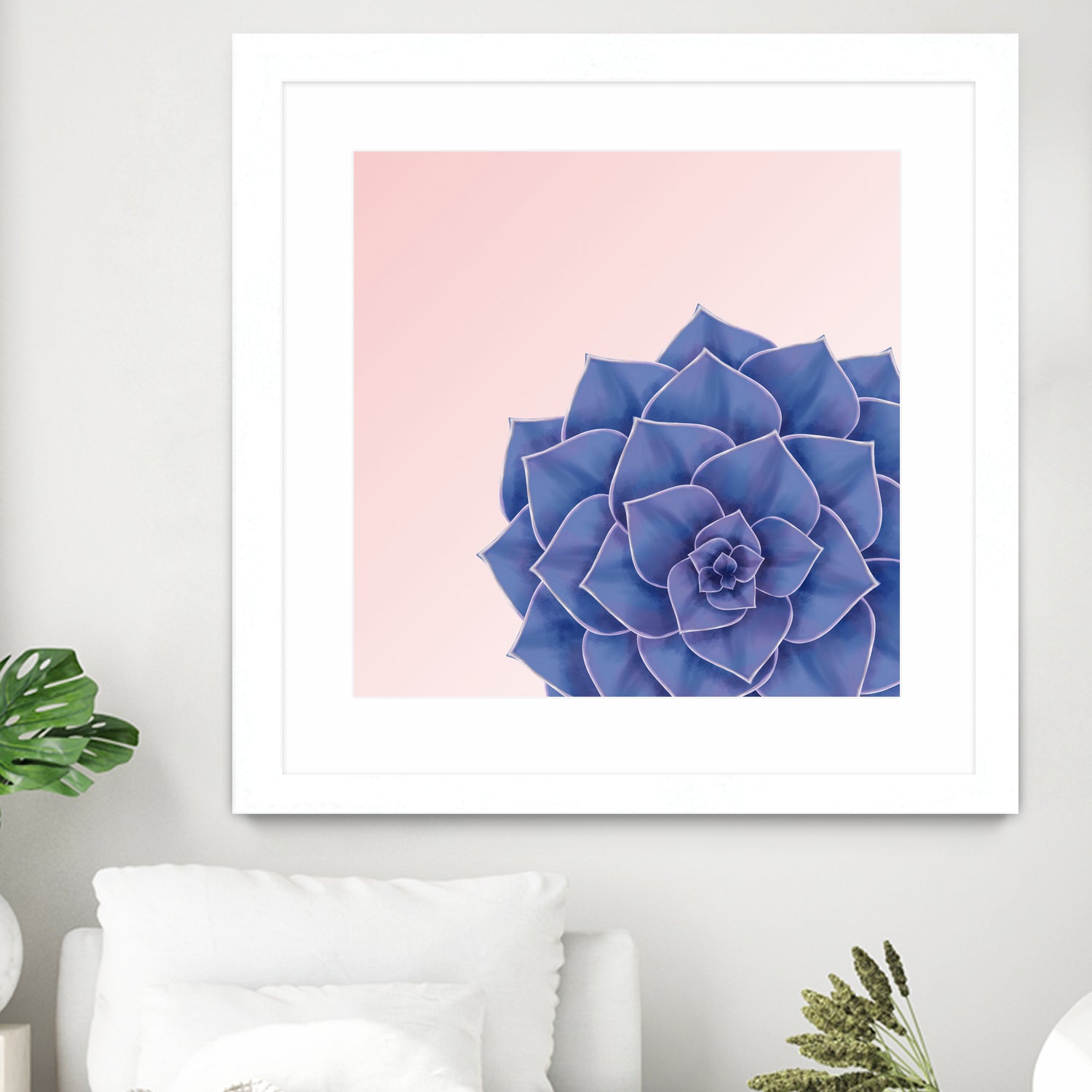 Big Echeveria Design by Brigitte Carre on GIANT ART - blue digital painting