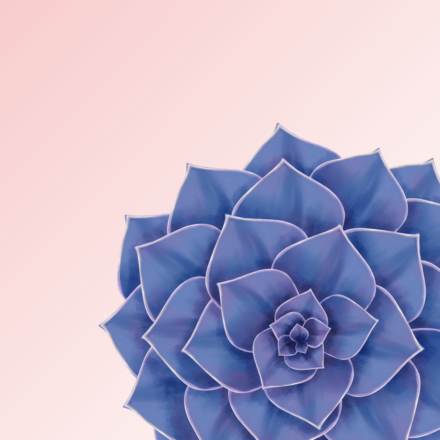 Big Echeveria Design by Brigitte Carre on GIANT ART - blue digital painting