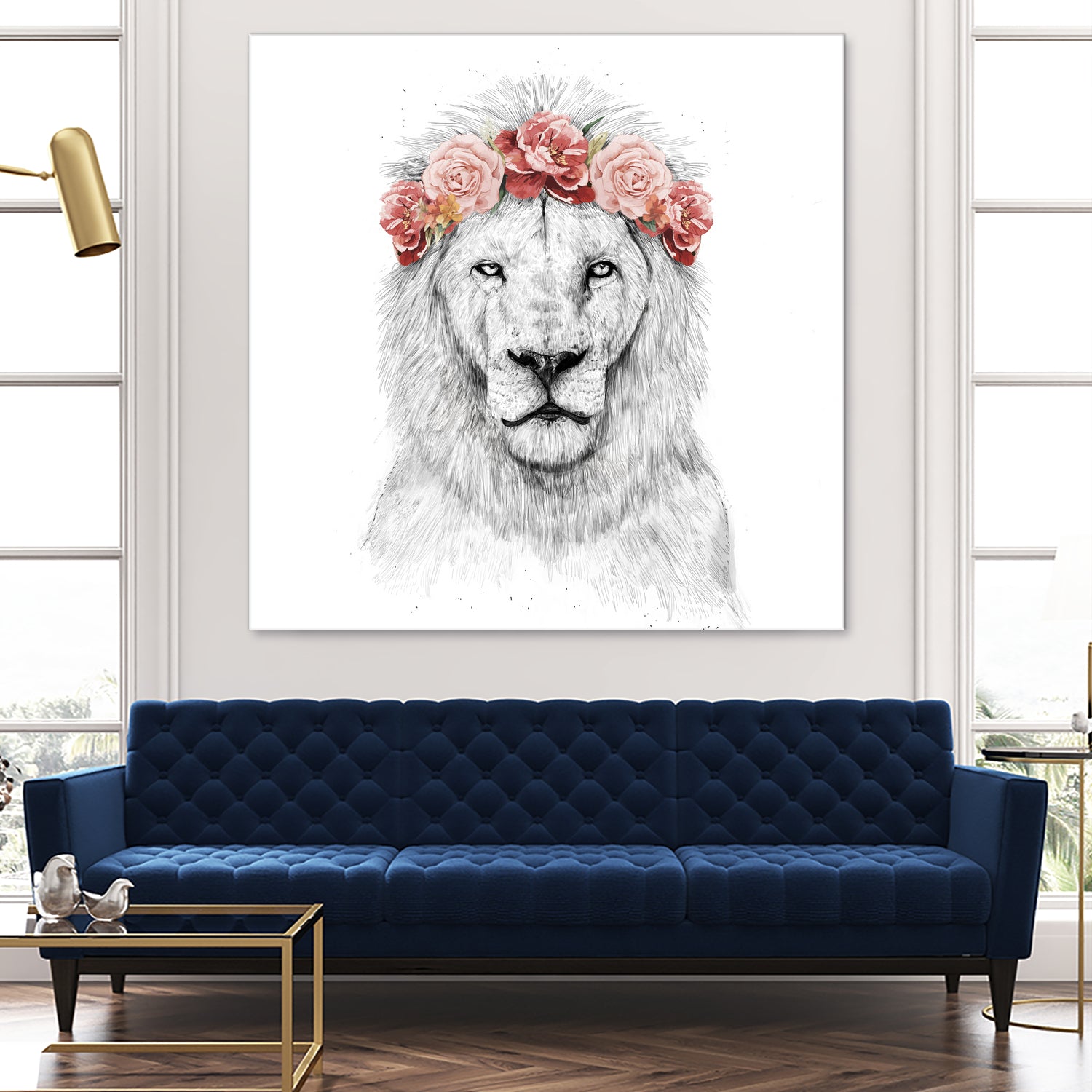 Festival lion by Solti Balázs on GIANT ART - white digital drawing