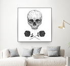 Skull N' Roses by Solti Balázs on GIANT ART - white digital drawing