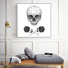 Skull N' Roses by Solti Balázs on GIANT ART - white digital drawing