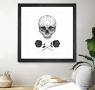 Skull N' Roses by Solti Balázs on GIANT ART - white digital drawing