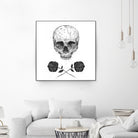 Skull N' Roses by Solti Balázs on GIANT ART - white digital drawing