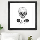 Skull N' Roses by Solti Balázs on GIANT ART - white digital drawing