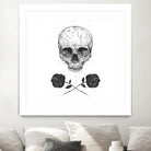 Skull N' Roses by Solti Balázs on GIANT ART - white digital drawing