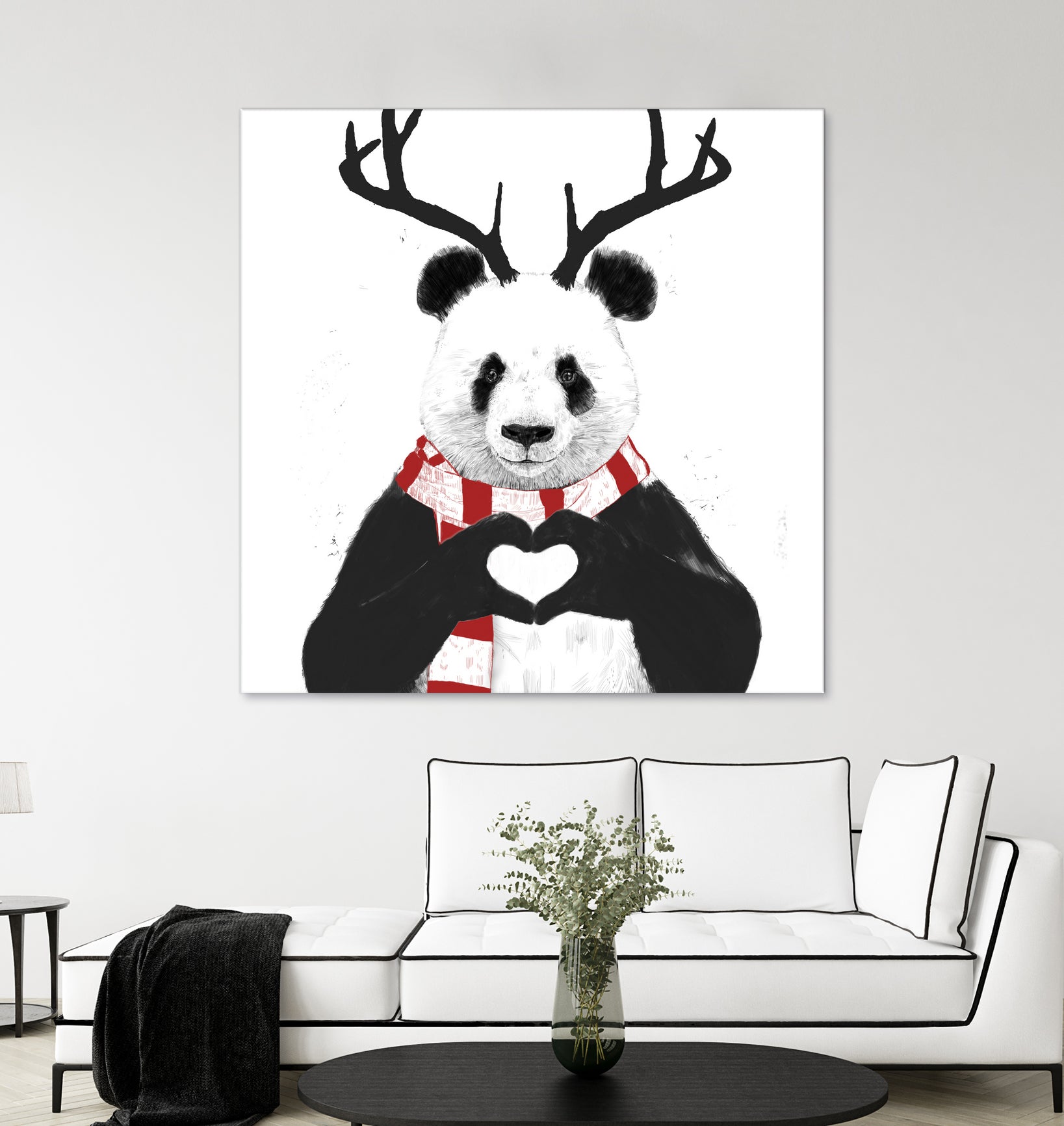 Xmas panda by Solti Balázs on GIANT ART - white digital drawing