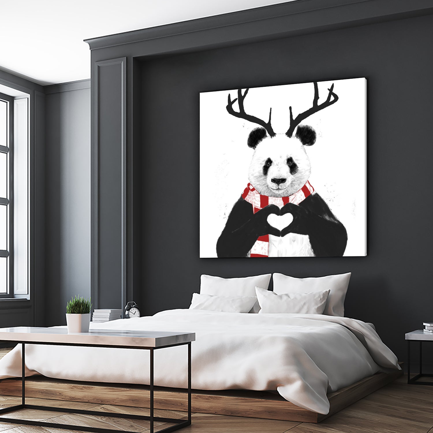 Xmas panda by Solti Balázs on GIANT ART - white digital drawing