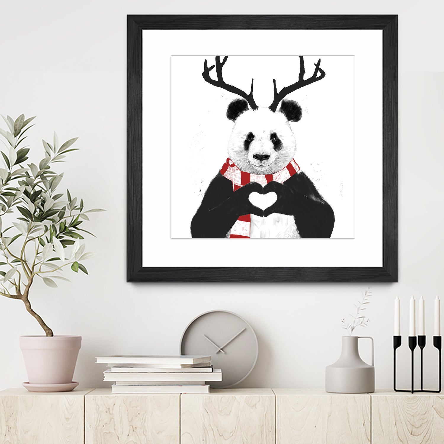 Xmas panda by Solti Balázs on GIANT ART - white digital drawing