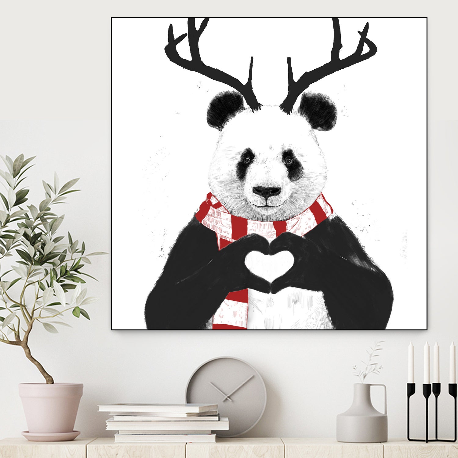 Xmas panda by Solti Balázs on GIANT ART - white digital drawing