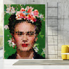 Frida kahlo Geometric by Vitor Costa on GIANT ART - green digital painting