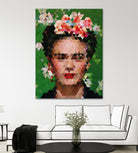 Frida kahlo Geometric by Vitor Costa on GIANT ART - green digital painting