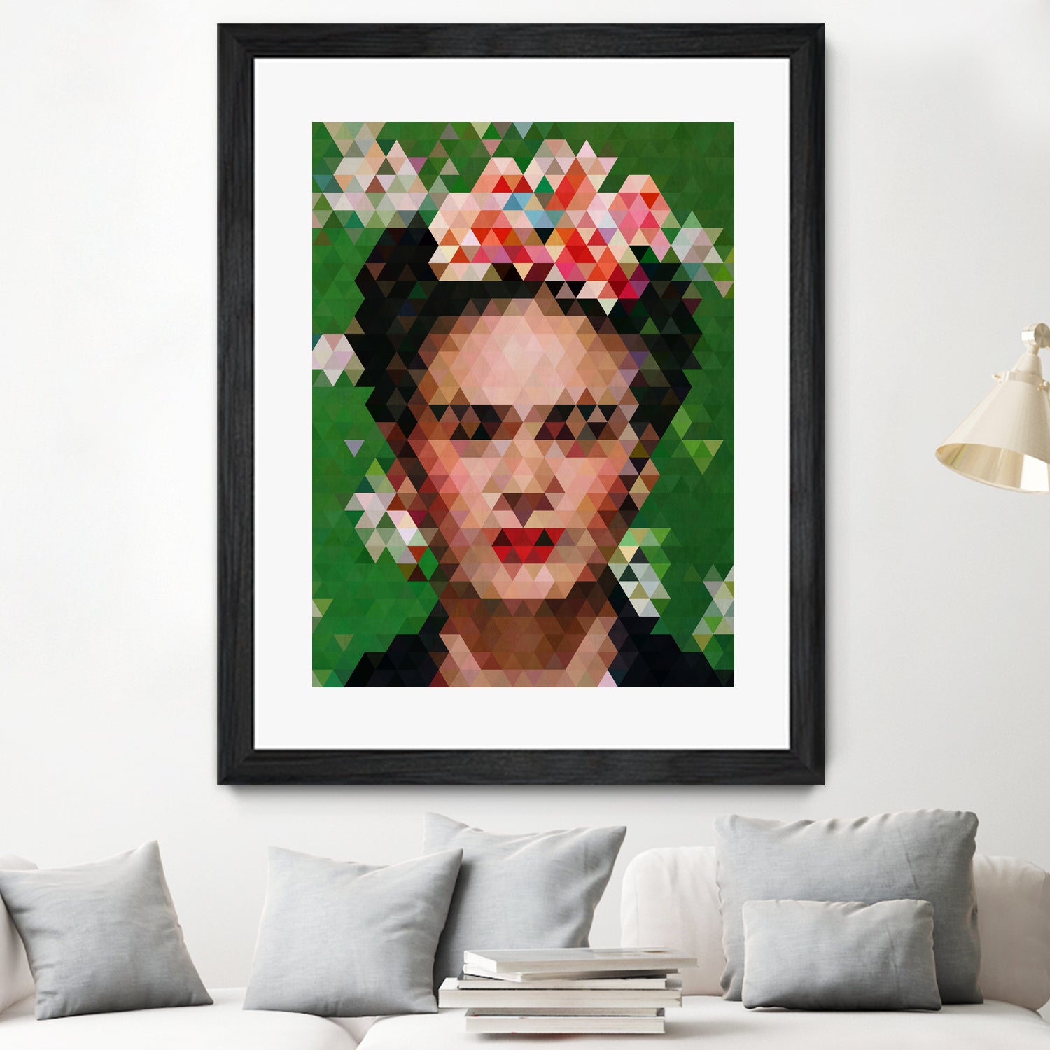 Frida kahlo Geometric by Vitor Costa on GIANT ART - green digital painting