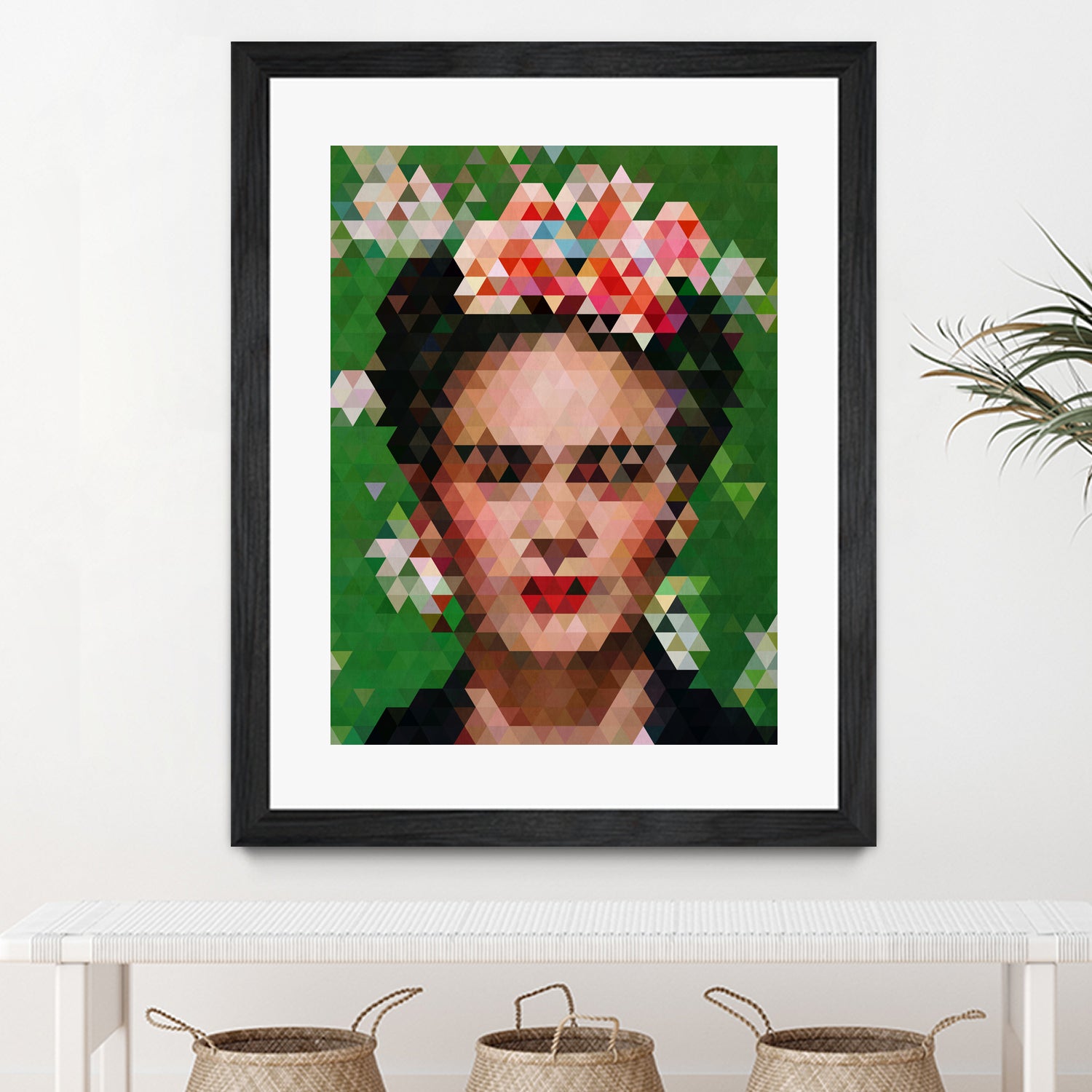 Frida kahlo Geometric by Vitor Costa on GIANT ART - green digital painting