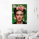 Frida kahlo Geometric by Vitor Costa on GIANT ART - green digital painting