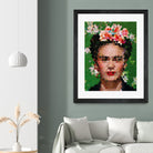 Frida kahlo Geometric by Vitor Costa on GIANT ART - green digital painting