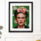 Frida kahlo Geometric by Vitor Costa on GIANT ART - green digital painting