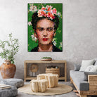 Frida kahlo Geometric by Vitor Costa on GIANT ART - green digital painting