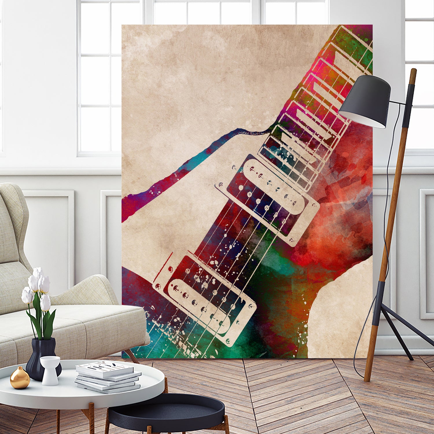 guitar art 5 by Justyna Jaszke on GIANT ART - red digital painting