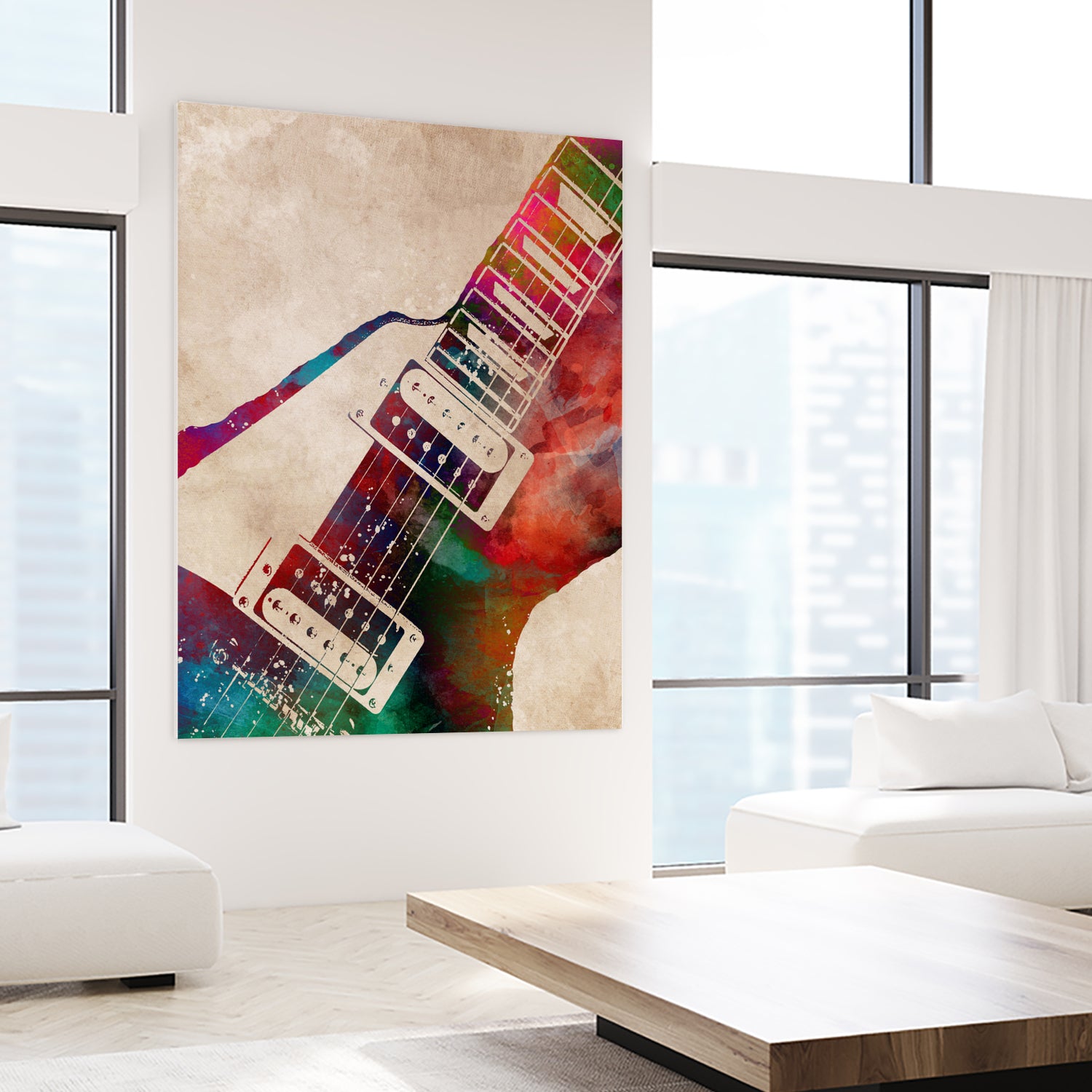 guitar art 5 by Justyna Jaszke on GIANT ART - red digital painting