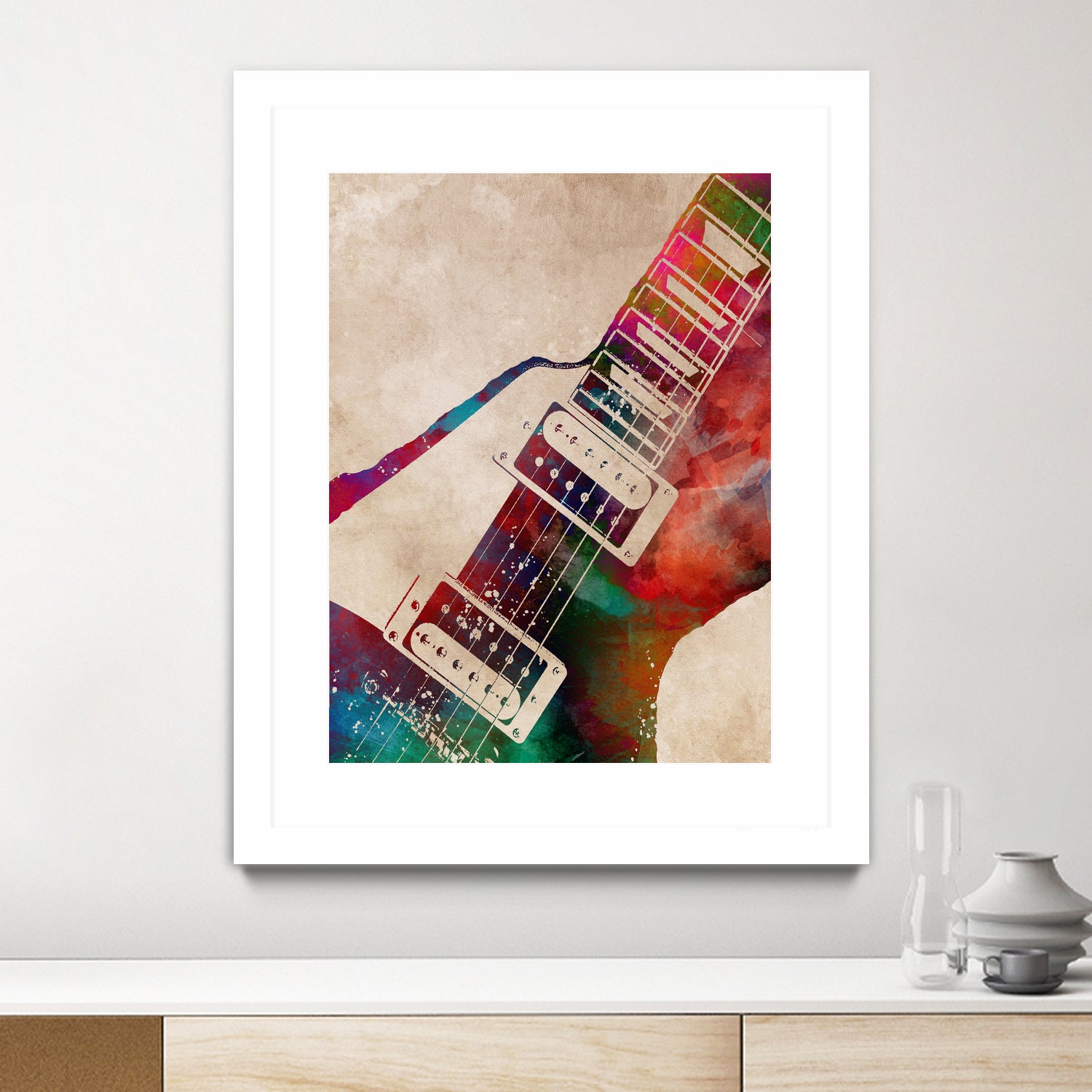 guitar art 5 by Justyna Jaszke on GIANT ART - red digital painting