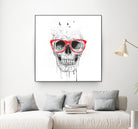 Skull with red glasses by Solti Balázs on GIANT ART - white digital painting