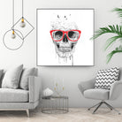 Skull with red glasses by Solti Balázs on GIANT ART - white digital painting