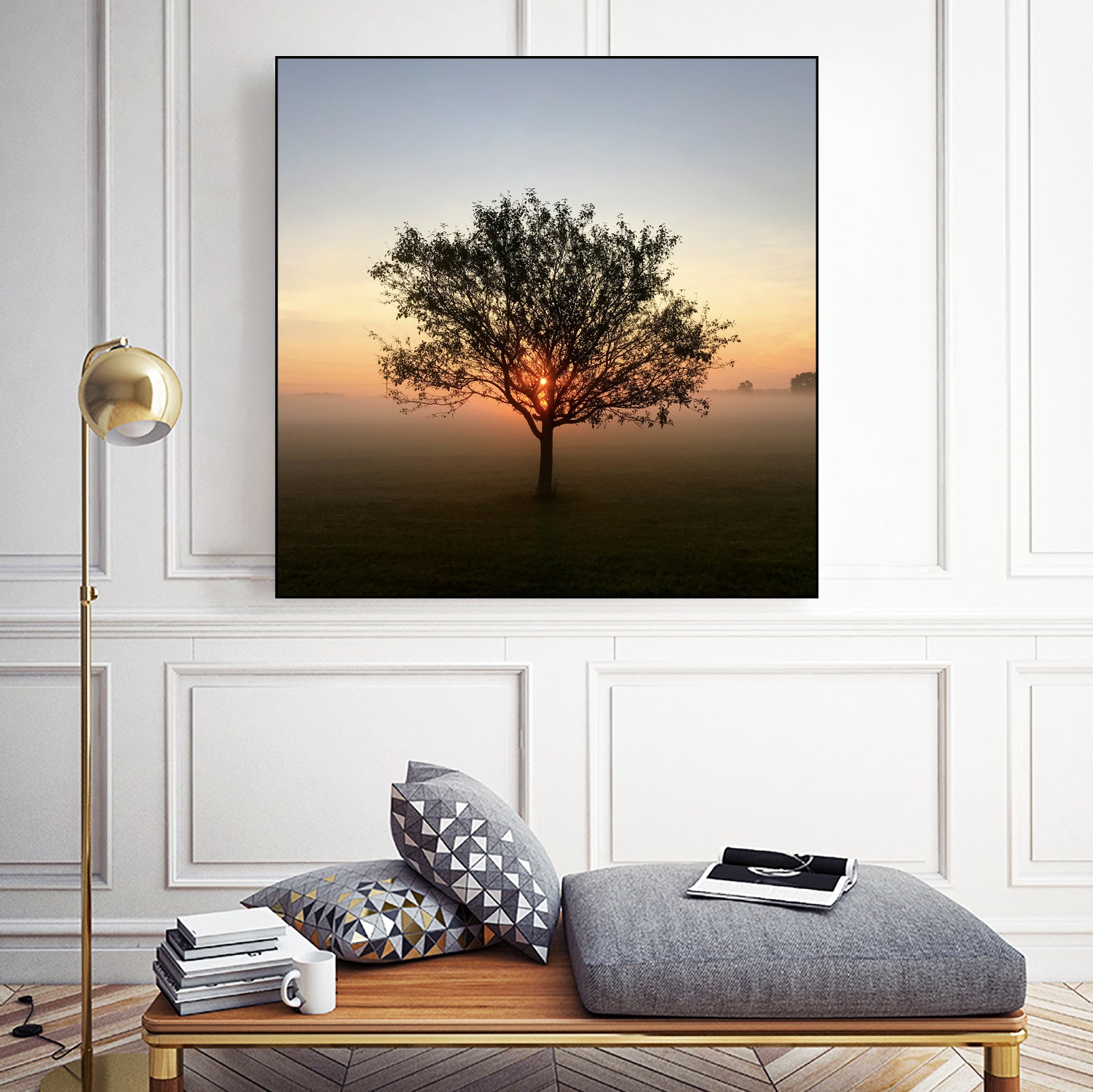 Tree at Sunrise Sunrise by Brian Sooy on GIANT ART - orange photo illustration