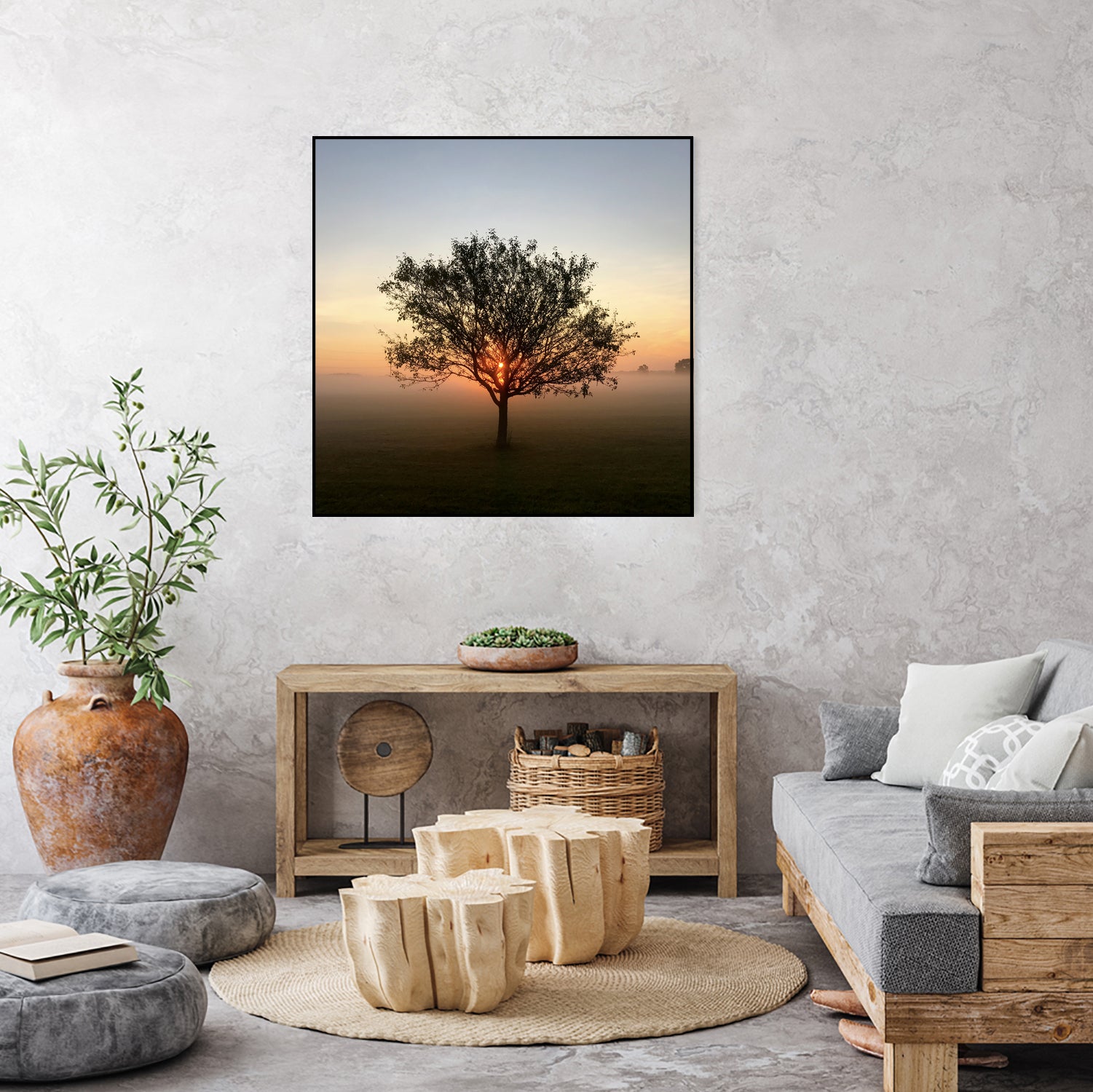 Tree at Sunrise Sunrise by Brian Sooy on GIANT ART - orange photo illustration