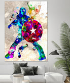 Captain America Grunge by Daniel Janda on GIANT ART - blue digital painting