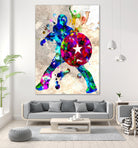 Captain America Grunge by Daniel Janda on GIANT ART - blue digital painting