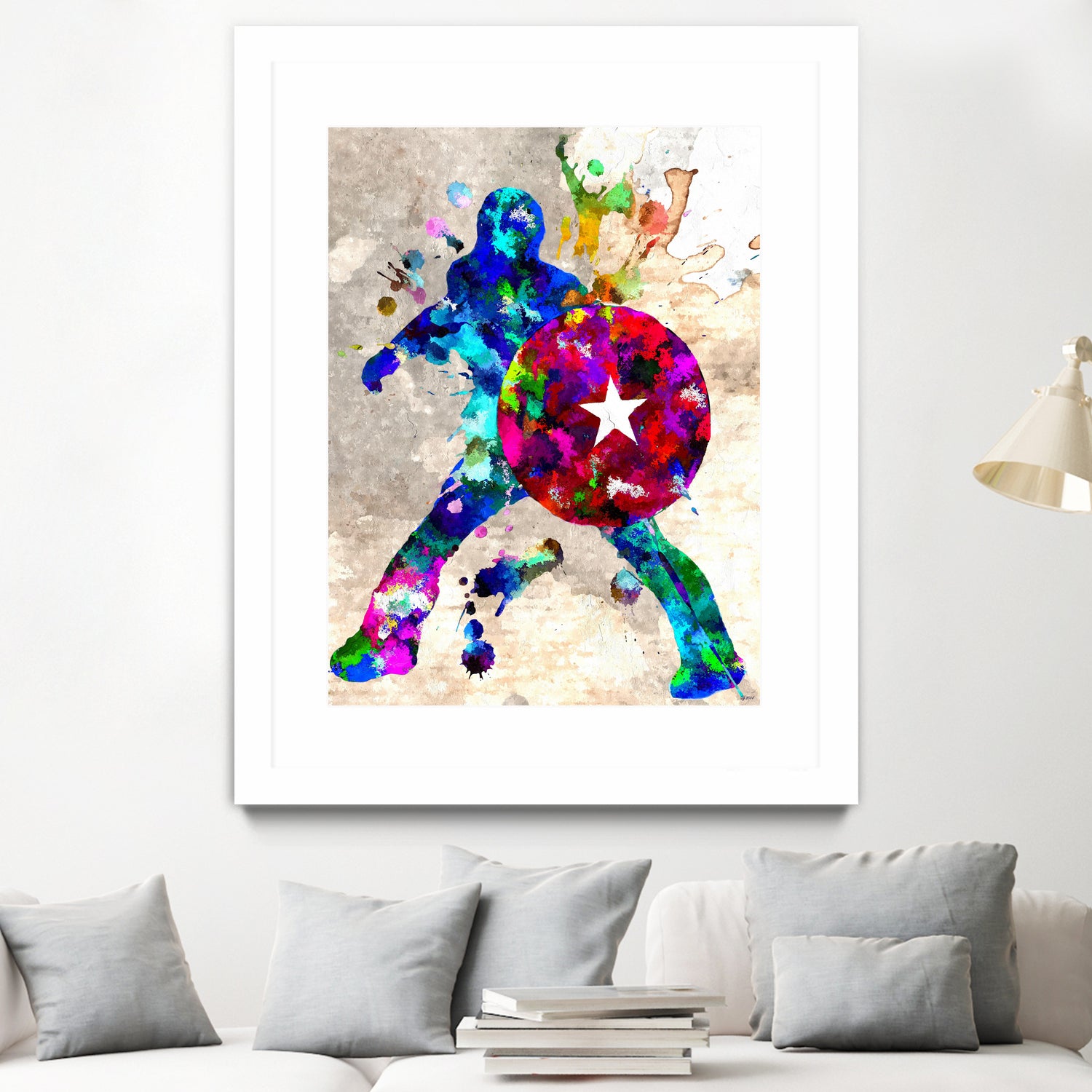 Captain America Grunge by Daniel Janda on GIANT ART - blue digital painting