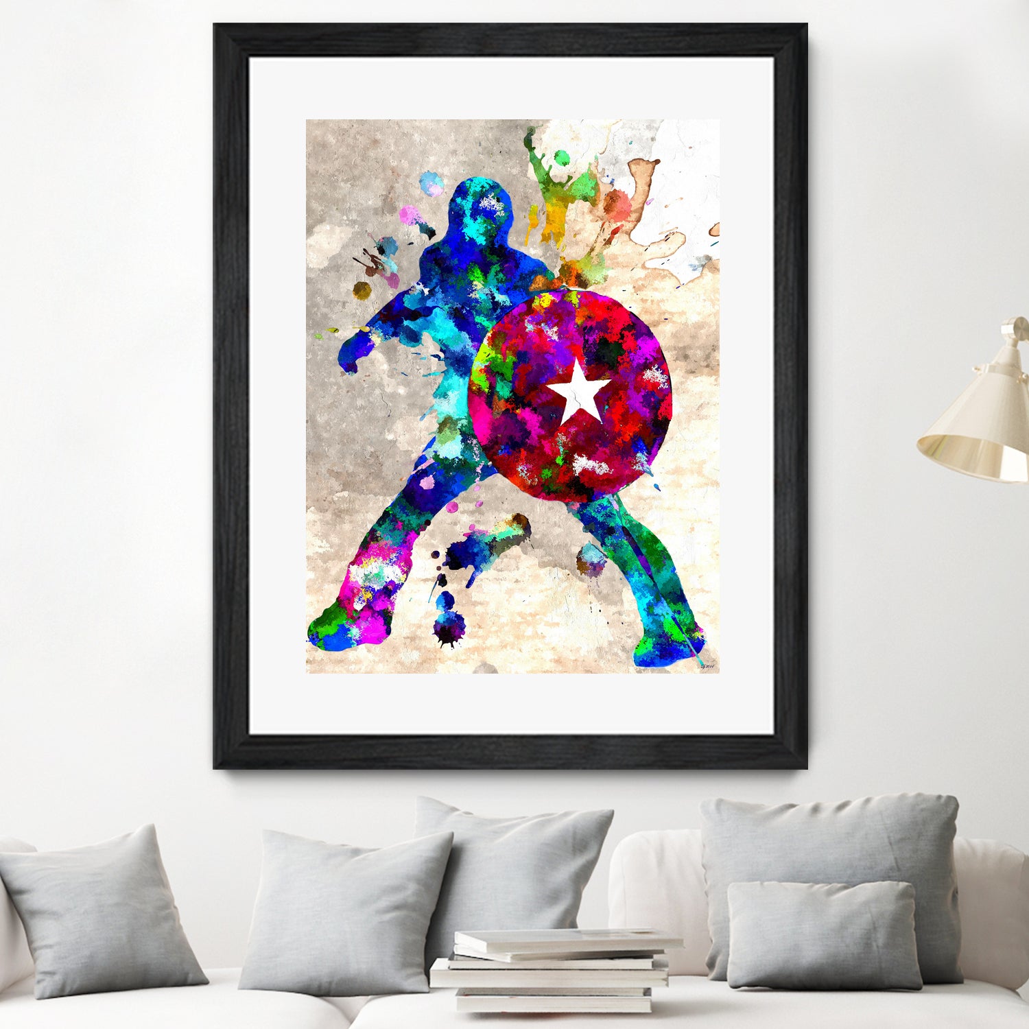 Captain America Grunge by Daniel Janda on GIANT ART - blue digital painting