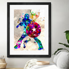 Captain America Grunge by Daniel Janda on GIANT ART - blue digital painting