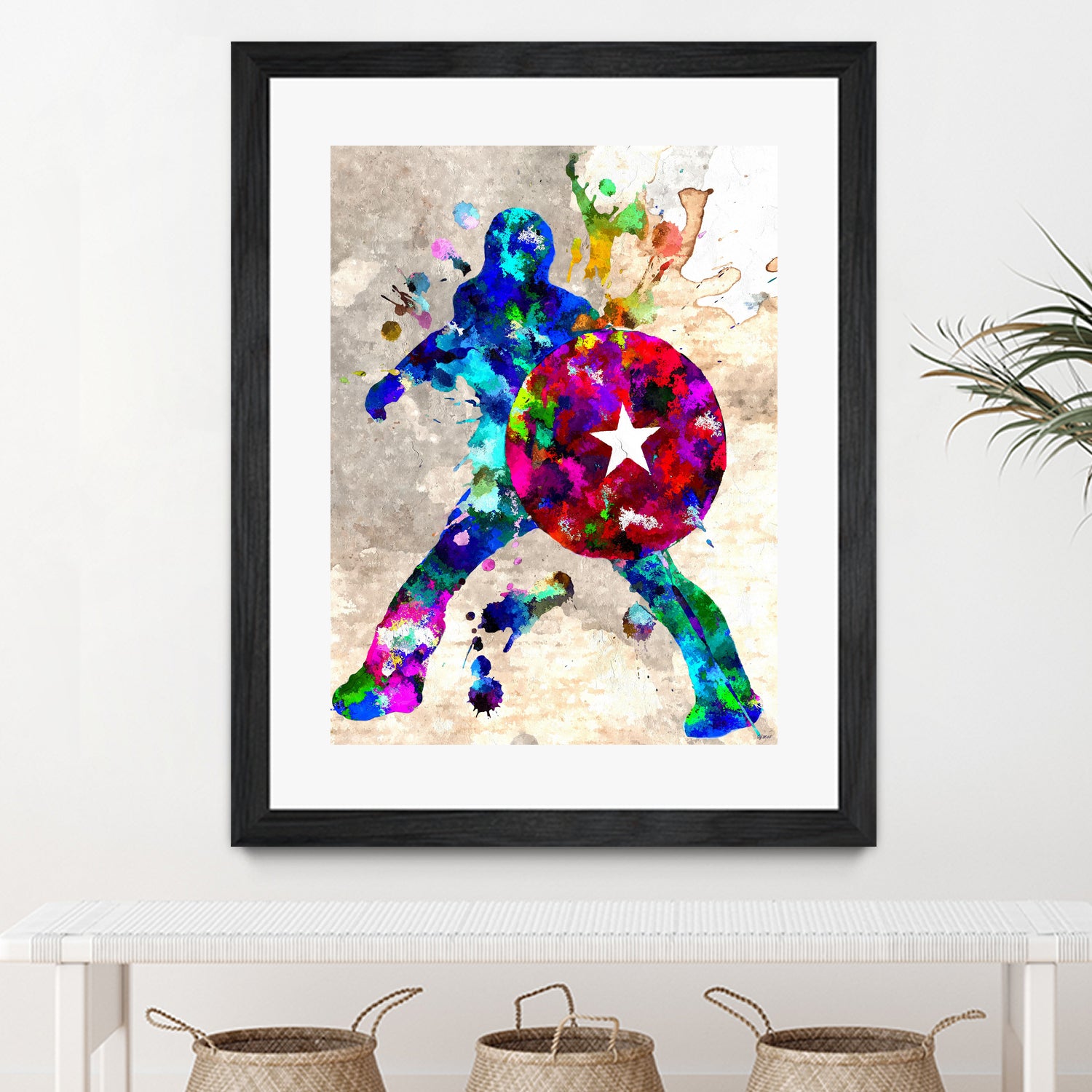 Captain America Grunge by Daniel Janda on GIANT ART - blue digital painting